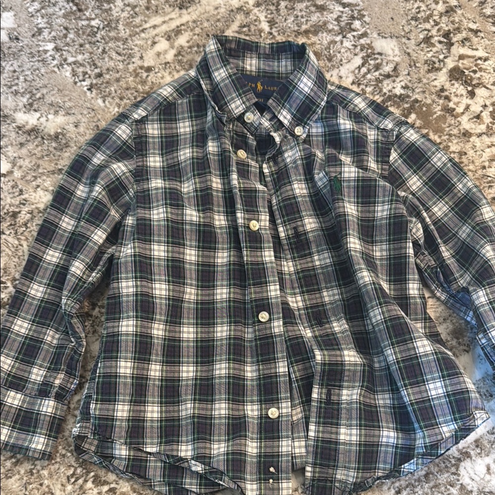 Ralph Lauren Kids Plaid Shirt - Blue and Green